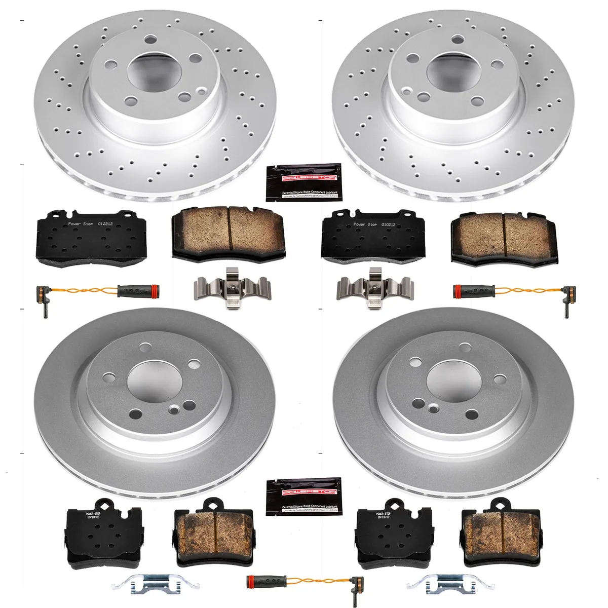 Z23 Sport Geomet Coated Rotor Kit For European Vehicles: Genuine Geomet Fully Coated Rotors; Carbon-Fiber Ceramic Pads W/Hardware; Pad Sensors product image