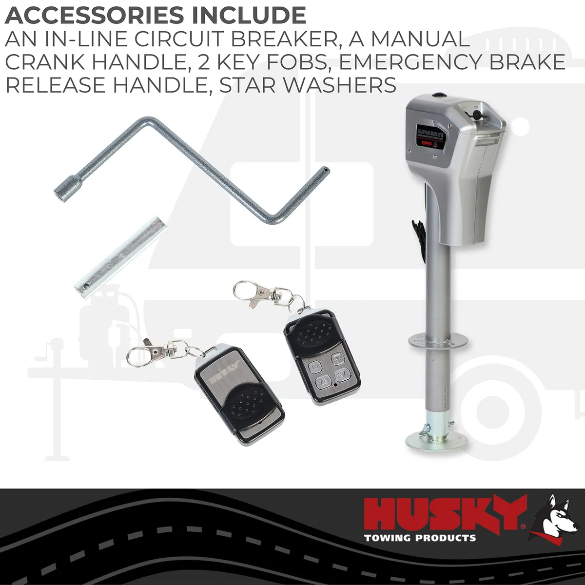 Husky Towing 82022 Elect 5K Cap 18 Travel with 6 Drop Down Leg 3 HO LEDS product image