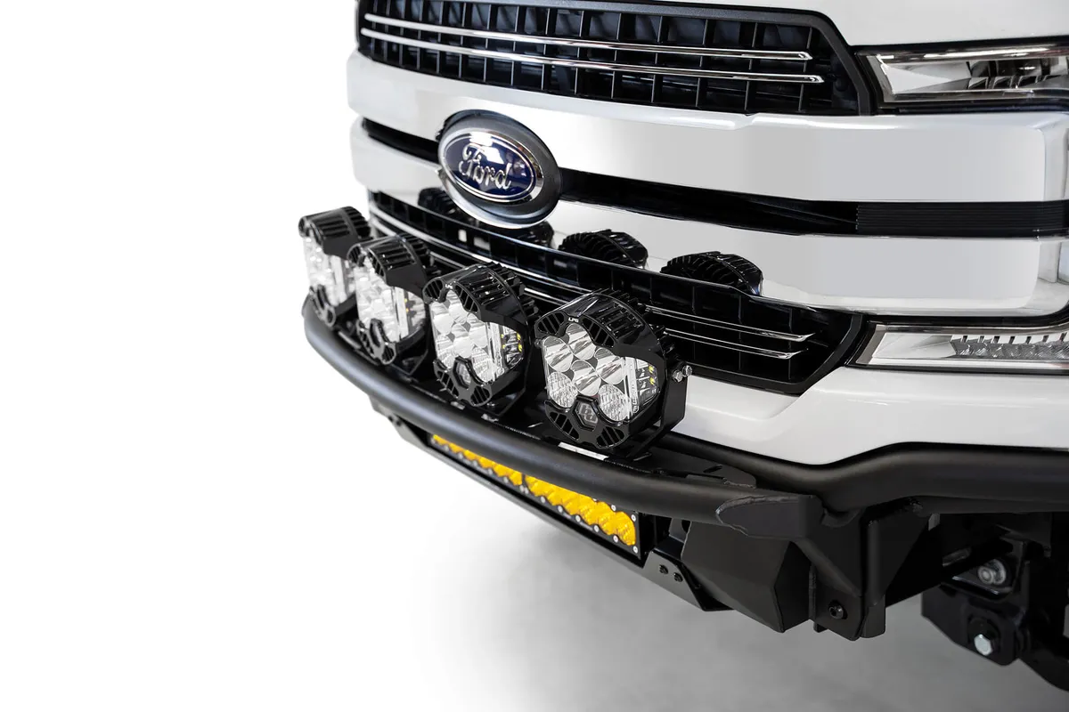 Ford F-150 PRO Bolt-On Light Hoop with 10 Dually or 4 Round Light Mounts 6 or smaller in Hammer Black -For Pro Bolt-On Front Bumper Only product image