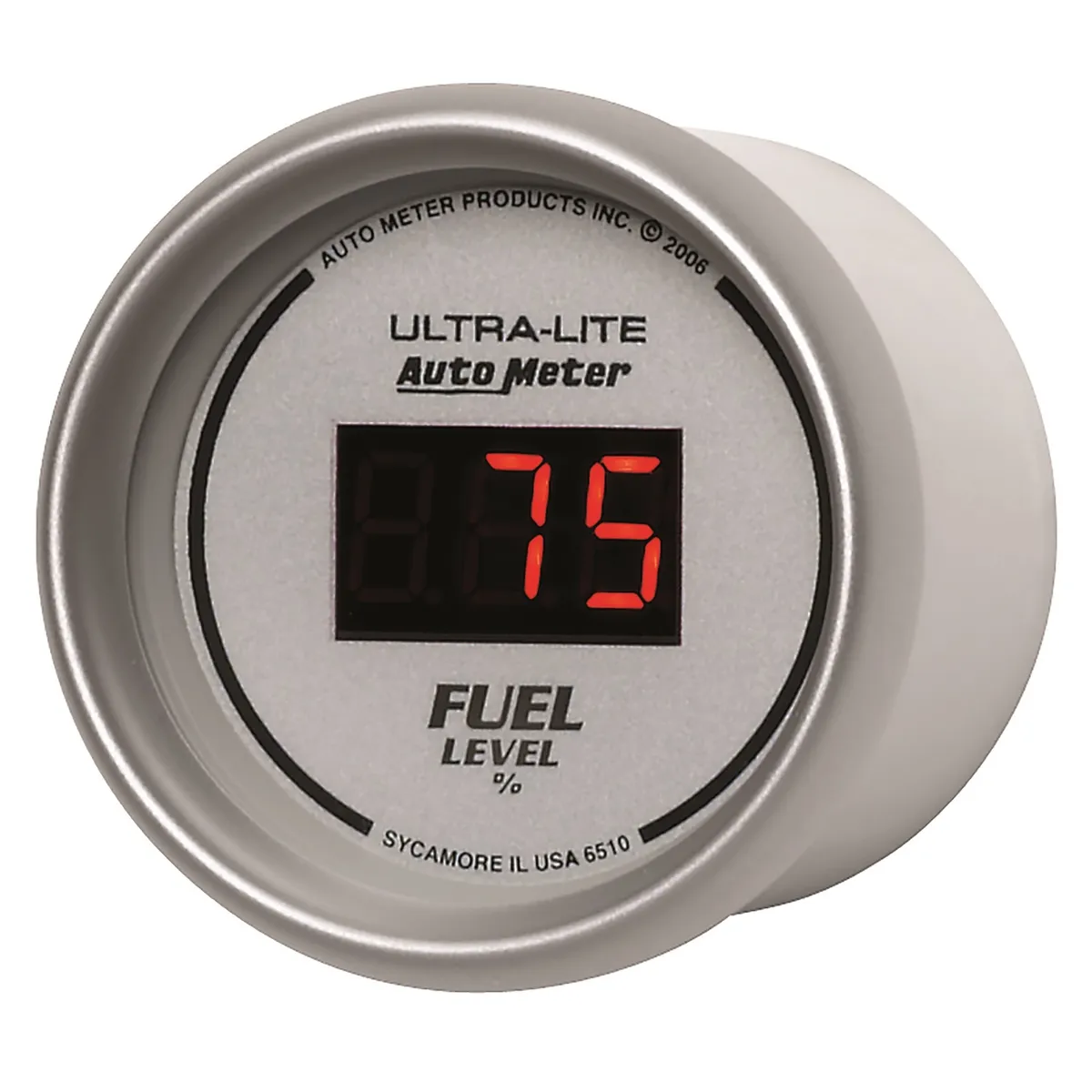 Gauge, Fuel Level, 2 1/16", 0-280O Program., Digital, Silver Dial w/ Red LED product image