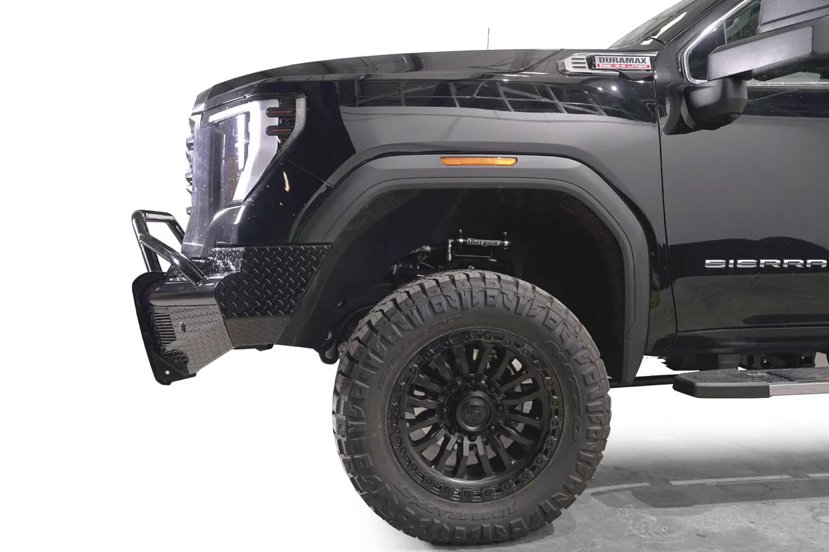 24c Sierra 2500/3500hd Steel Sensor Front Bumper w/ Prerunner Guard Gloss Black product image