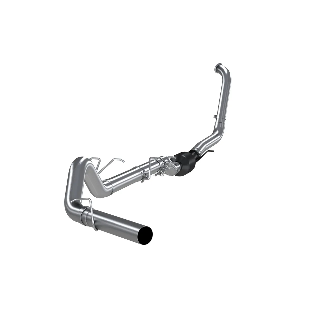 Armor Lite Turbo Back Exhaust System; 4 in.; Incl. 3.5 in. Turbo Downpipe/MidPipe/Ext.Pipes/Muffler Delete Pipe/Over Axle Pipe/Hdw; No Tip Incl.; Single Side Exit; Aluminized; product image