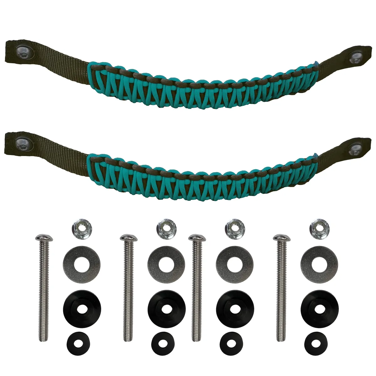 Paracord Grab Handles Front Pair Bolt-On For Jeep Wrangler Jl, Jlu & Gladiator 2018-2025 - 550 Paracord | Bartact | Black / Royal Blue product image