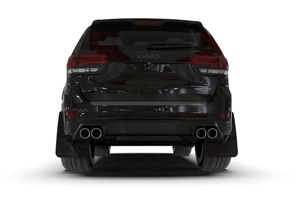 Rally Armor MF134-UR-BLK-MBK - 2018-22 Jeep Grand Cherokee Trackhawk - Black Mud Flap/Metallic Black Logo product image