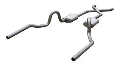 Pypes Performance exhaust Crossmember Back w/X-Pipe Exhaust System 64-72 A-Body Split Rear Dual Exit 2.5 in Intermediate And Tail Pipe Violator Mufflers/Hardware Incl Tip Not Incl Pypes Exhaust