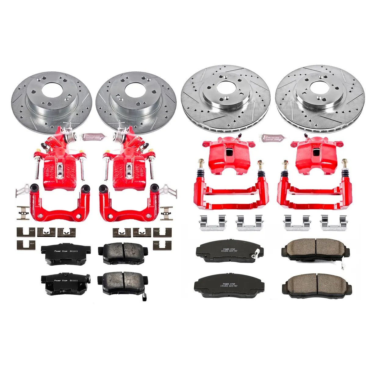 Z23 Evolution Sport Upgrade Kit: Drilled/Slotted Rotors; Carbon-Fiber Ceramic Pads; Powder Coated Calipers product image