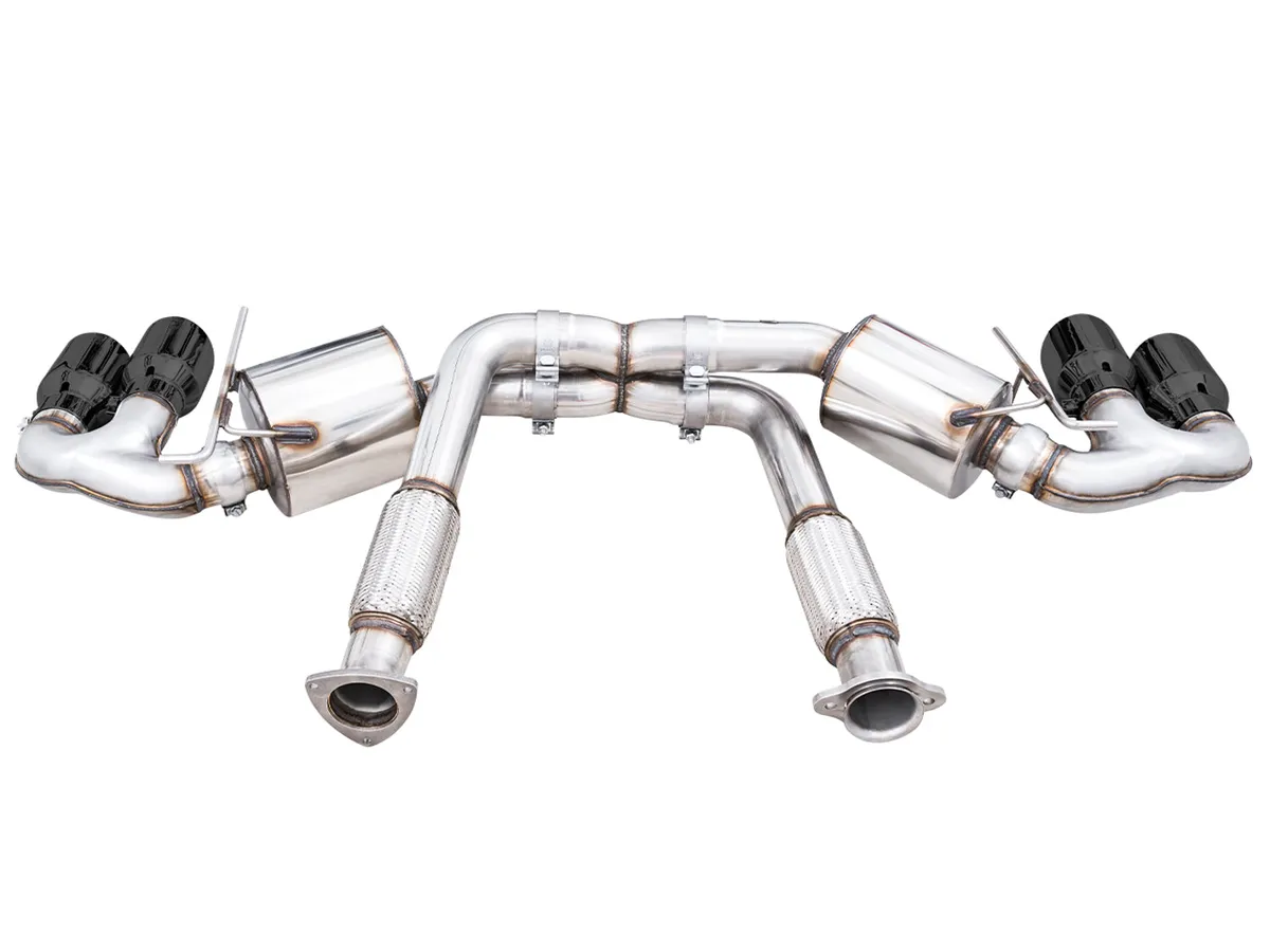 AWE Track Edition Exhaust for C8 Corvette - Quad Chrome Silver Tips product image