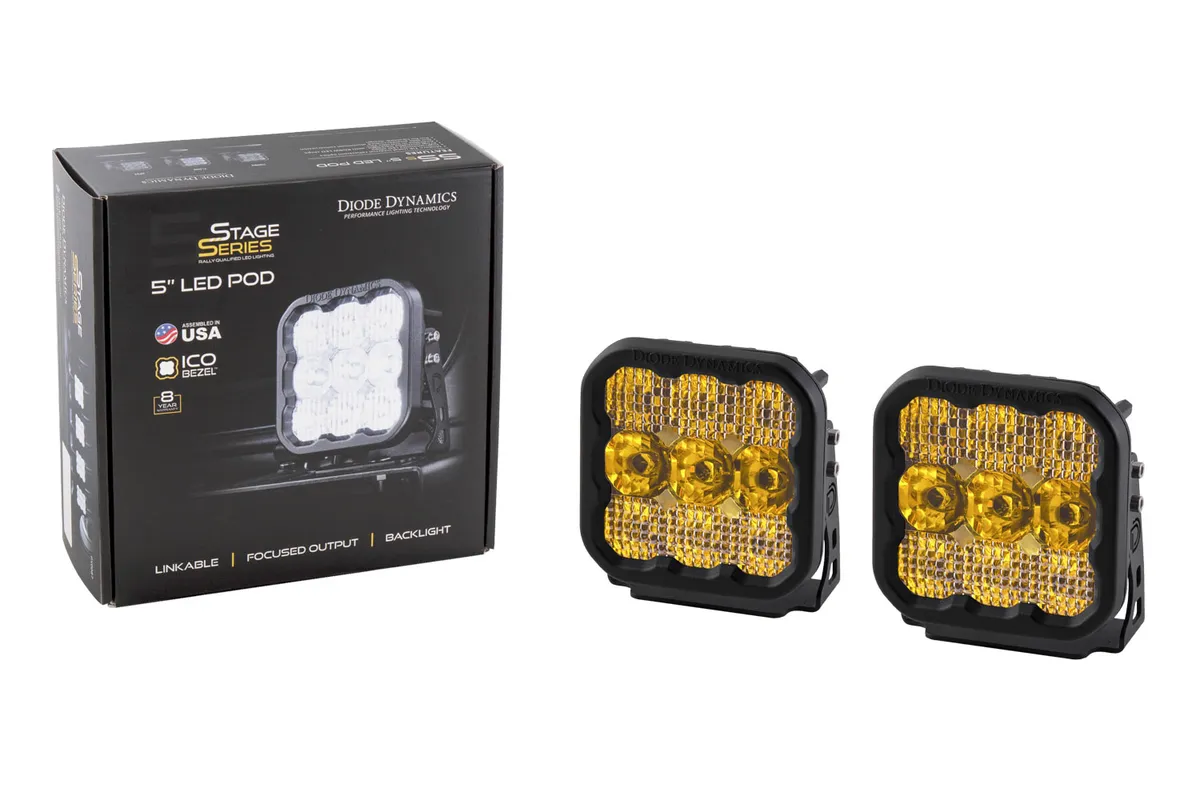 Diode Dynamics - SS5 LED Pod Sport Yellow Spot (pair) product image