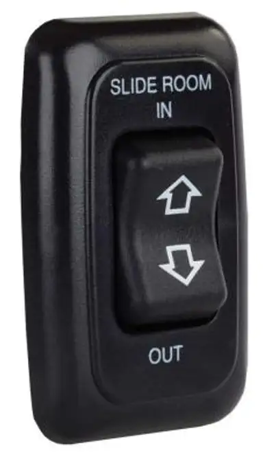 JR Products Single Slideout Switch Assembly W/Bezel Black