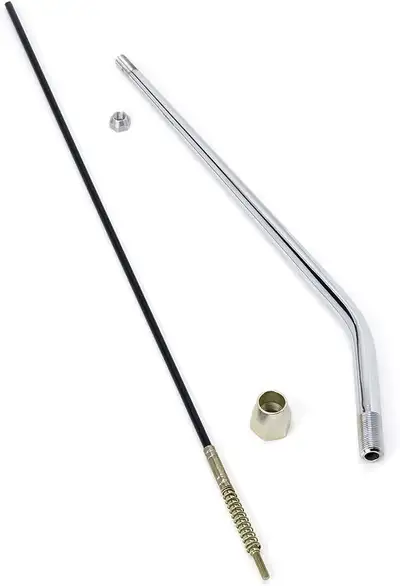 Lokar Lever Conversion Kit; 32 in. Double Bend Lever; Lower Threads; Chrome Finish;