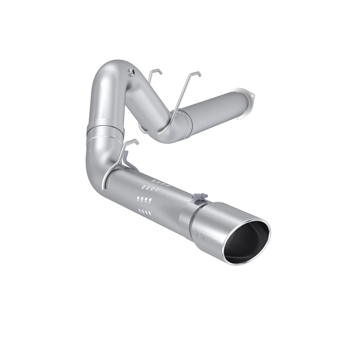 Armor Plus Filter Back Exhaust System; 5 in.; Incl. Extension Pipe/Over Axle Pipes/Tailpipe/Hardware/6 in. OD Tip; Single Rear Exit; T409 Stainless Steel; product image