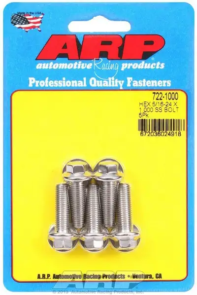 ARP Auto Racing S/S Bolt Kit - 6pt. (5) 5/16-24 x 1.000