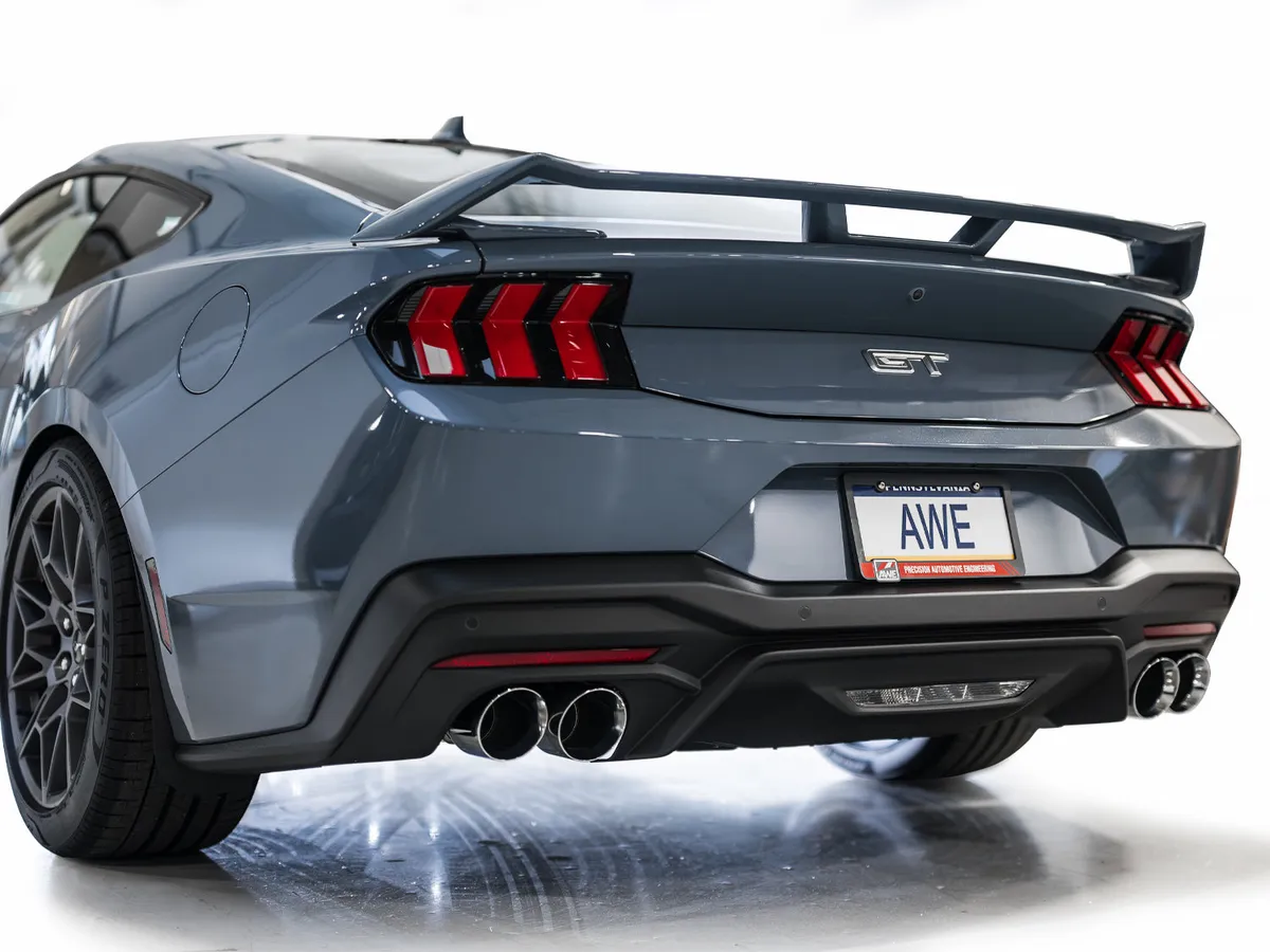 AWE SwitchPath™ Exhaust for S650 Ford Mustang GT Fastback - Quad Chrome Silver Tips product image
