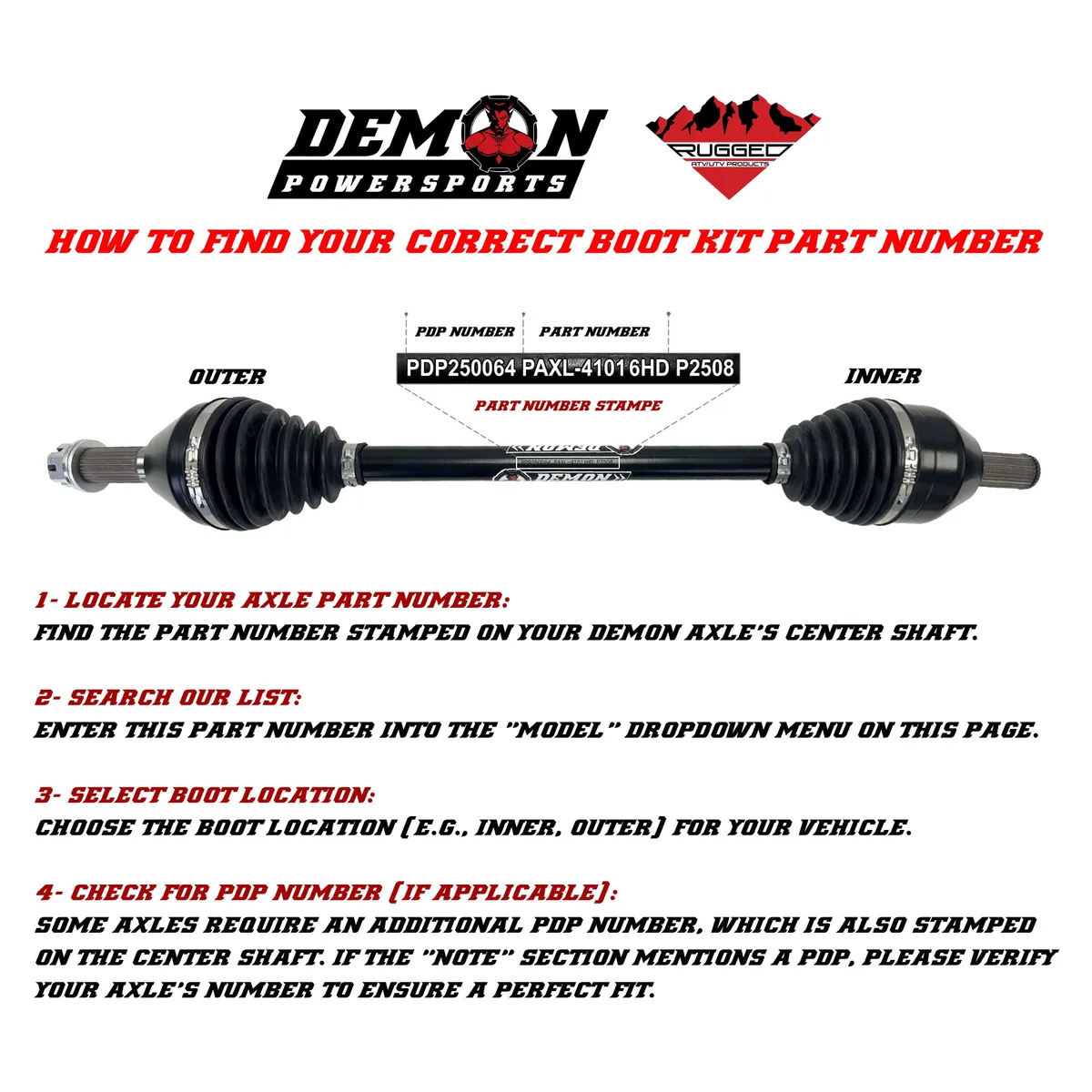 Heavy Duty Axle Front Left/Right Each 20-21 Polaris Scrambler 1000 XP S/Sportsman 1000 XP S Demon Powersports product image
