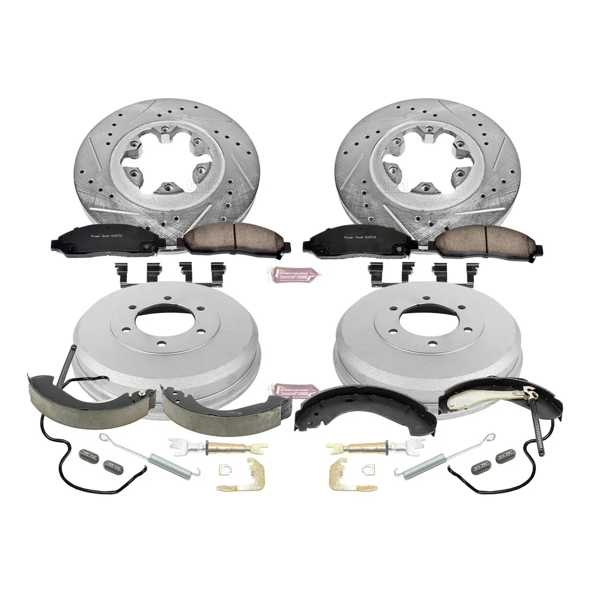 Z23 Evolution Sport Upgrade Kit: Drilled/Slotted Rotors; Carbon-Fiber Ceramic Pads W/Hardware; Coated Drums; Shoes W/Hold Down And Adjuster Kit product image