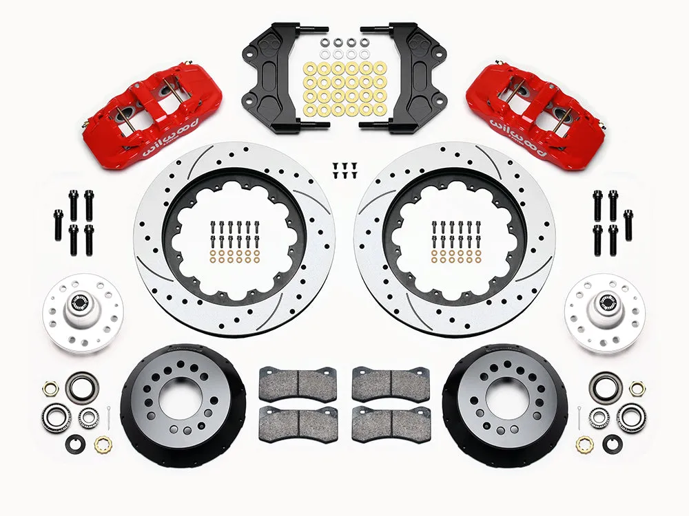Wilwood AERO6 Front Hub Kit 15.00 Drilled-Red WWE ProSpindle product image