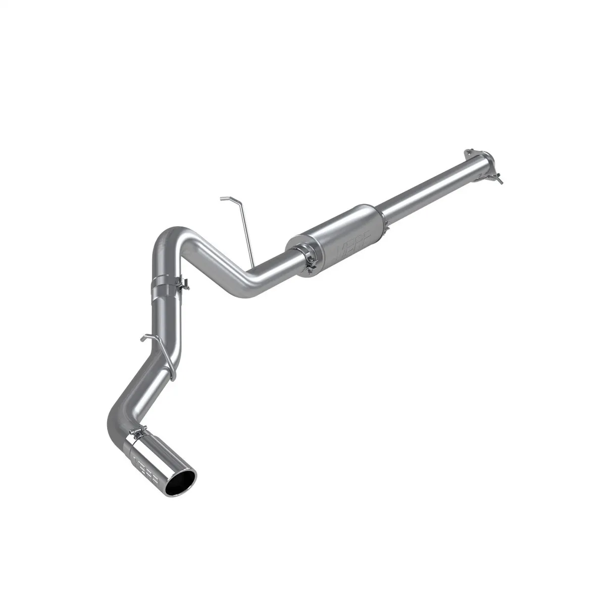 MBRP Exhaust Armor Plus Cat Back Exhaust System; 3.5 in.; Incl. Ext. Pipe/Muffler/Over Axle Pipe/Tailpipe/Hardware/4 in. OD Tip; Single Side Exit; T409 Stainless Steel; w/SS Logo Plate;