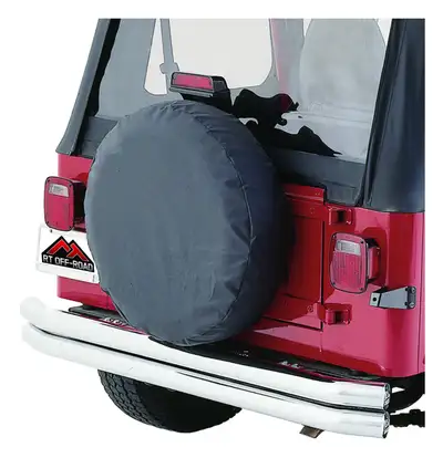 Crown Automotive Jeep Replacement 1942-1954 CJ CJ Black; For 30in - 32in diameter tire 1955-1983 CJ-5 CJ Black; For 30in - 32in diameter tire 1976-1986 CJ-7 CJ Black; For 30in - 32in diameter tire 1981-1986 CJ-8 CJ Black; For 30in - 32in diameter tire 1987-1995 Wrangler YJ Black; For