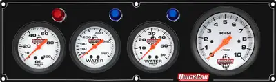 Quickcar Racing Products 3-1 Gauge Panel OP/WT/WP Black