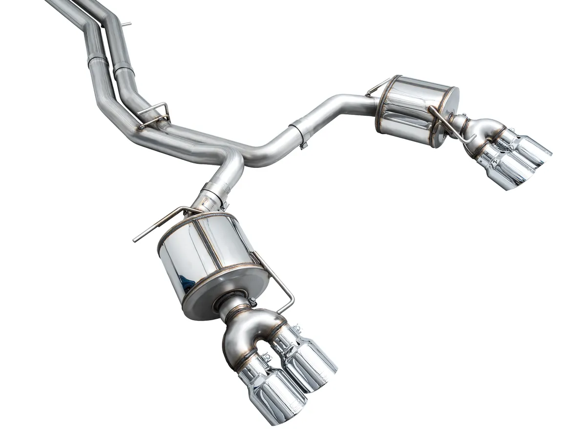 AWE Track Edition Exhaust for Audi C8 S6/S7 - Diamond Black Tips product image