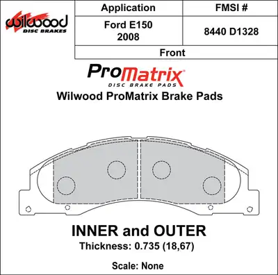 Wilwood Brakes 2008 - 2013 Ford Original Equipment Pads - 150-D1328K