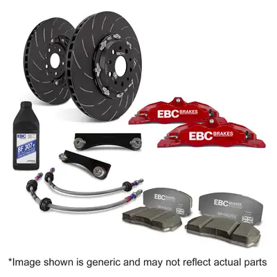 EBC Brakes Balanced Big Brake Kit; Front and Rear; Red; 330mm Dia. Rotor;