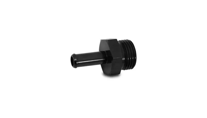 ORB to Hose Barb Adapter Fitting; -10AN Male ORB; 0.375 in. Barb Size; 6061 Aluminum; Black Anodized; Single Barb; product image