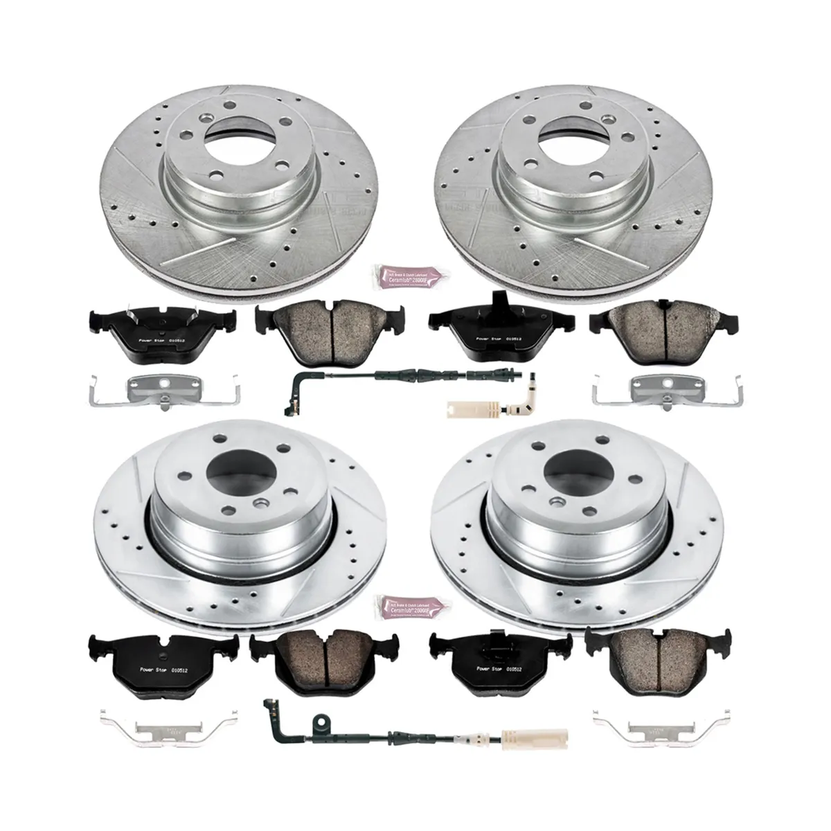Z23 Evolution Sport Upgrade Kit: Drilled/Slotted Rotors; Carbon-Fiber Ceramic Pads W/Hardware; Pad Sensors product image