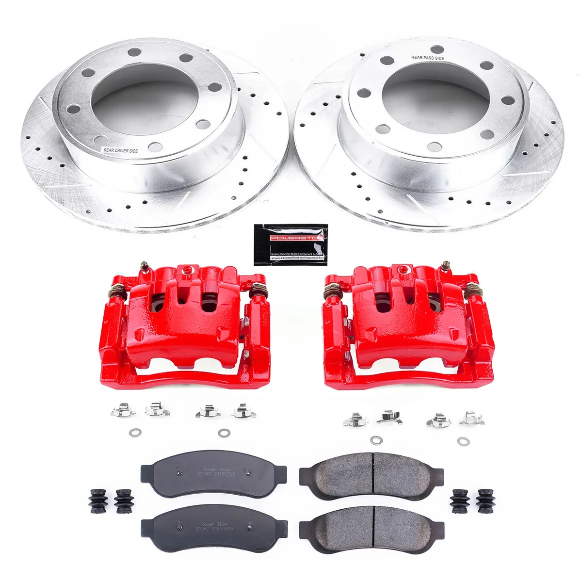 Z23 Evolution Sport Upgrade Kit: Drilled/Slotted Rotors; Carbon-Fiber Ceramic Pads; Powder Coated Calipers product image