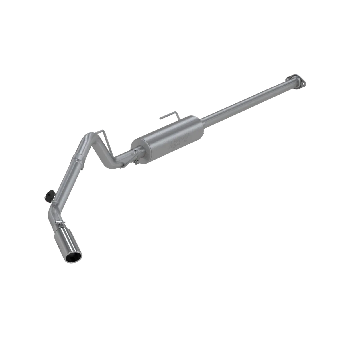 Armor Plus Cat Back Exhaust System; 2.5 in.; Incl. Extension Pipe/Muffler/Over Axle Pipe/Tailpipe/Hardware/3.5 in. OD Tips; Single Side Exit; T409 Stainless Steel; product image