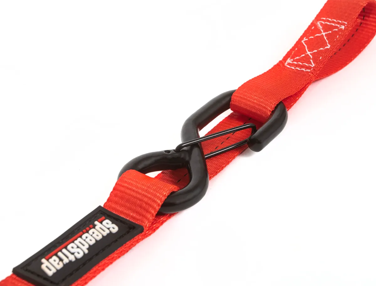 1 Inch x 10' Cam-Lock Tie Down with Snap S-Hooks and Soft-Tie 2 Pack Red SpeedStrap product image