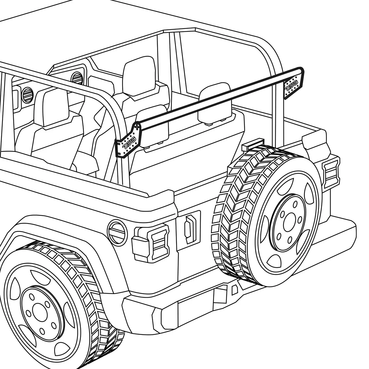 Tower Speaker Mounting Tube for Jeep Wrangler JL 2-Door Hardtop (2018–2023) product image