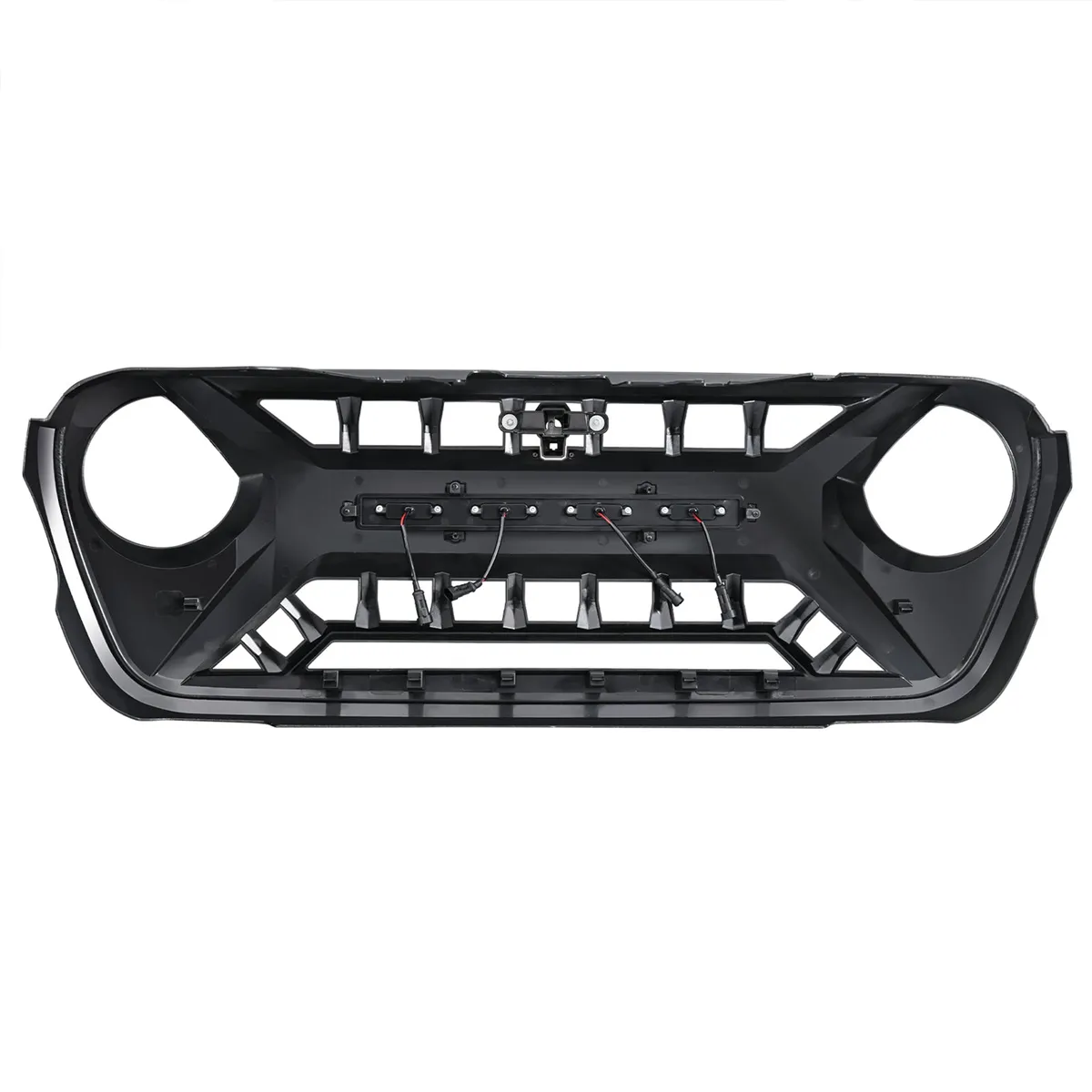 Armor Grille W/ Amber Lights - Glossy Black For 18+ Jeep Wrangler JL & Gladiator JT product image