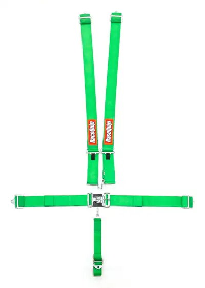Racequip Latch & Link 5 Point Auto Racing Harness Set; Sfi 16.1 Seat Belt Set; Green