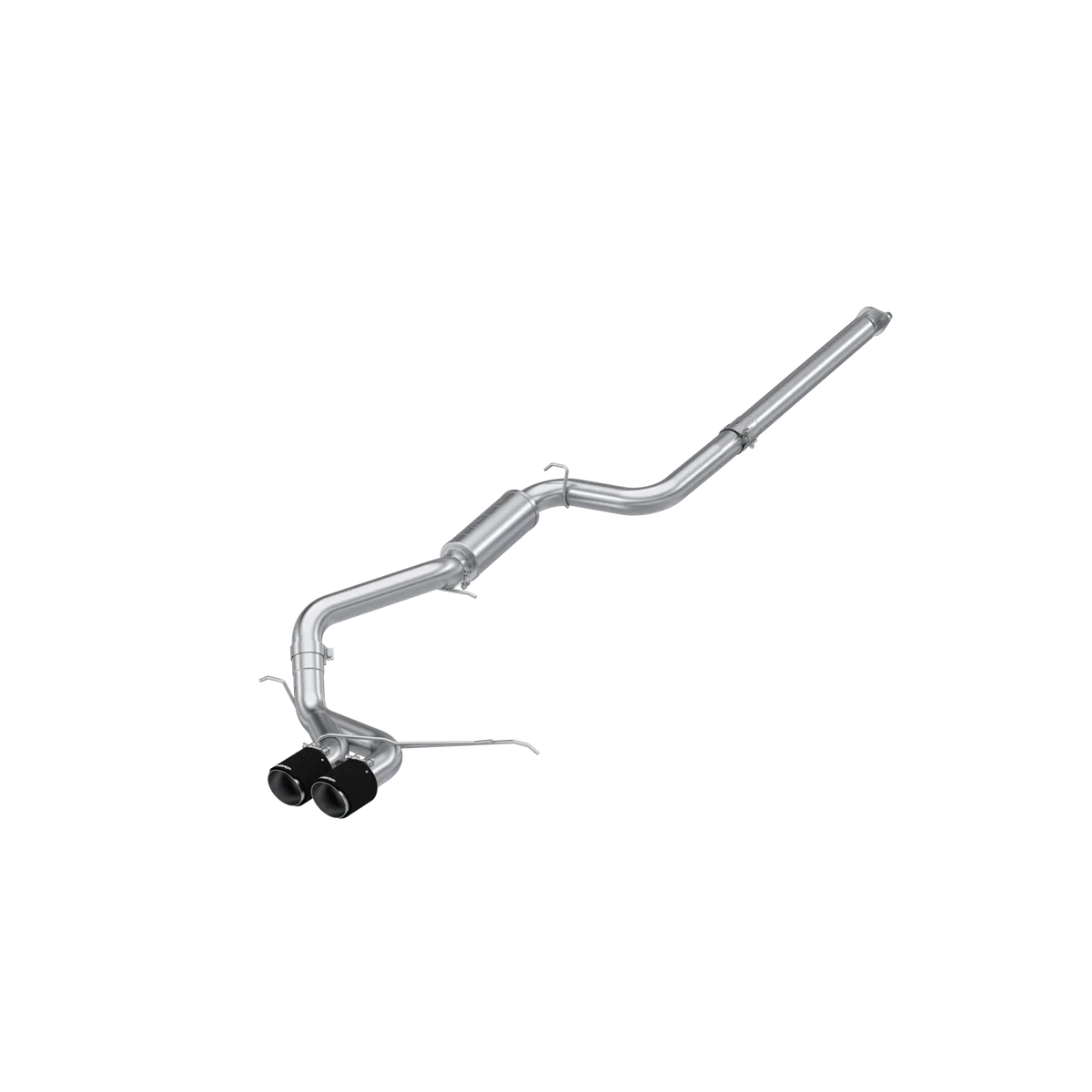 2013-2018 Ford Focus ST 2.0L EcoBoost T304 Stainless Steel 3 Inch Cat-Back Dual Center Outlet with Carbon Fiber Tips Race Profile MBRP product image