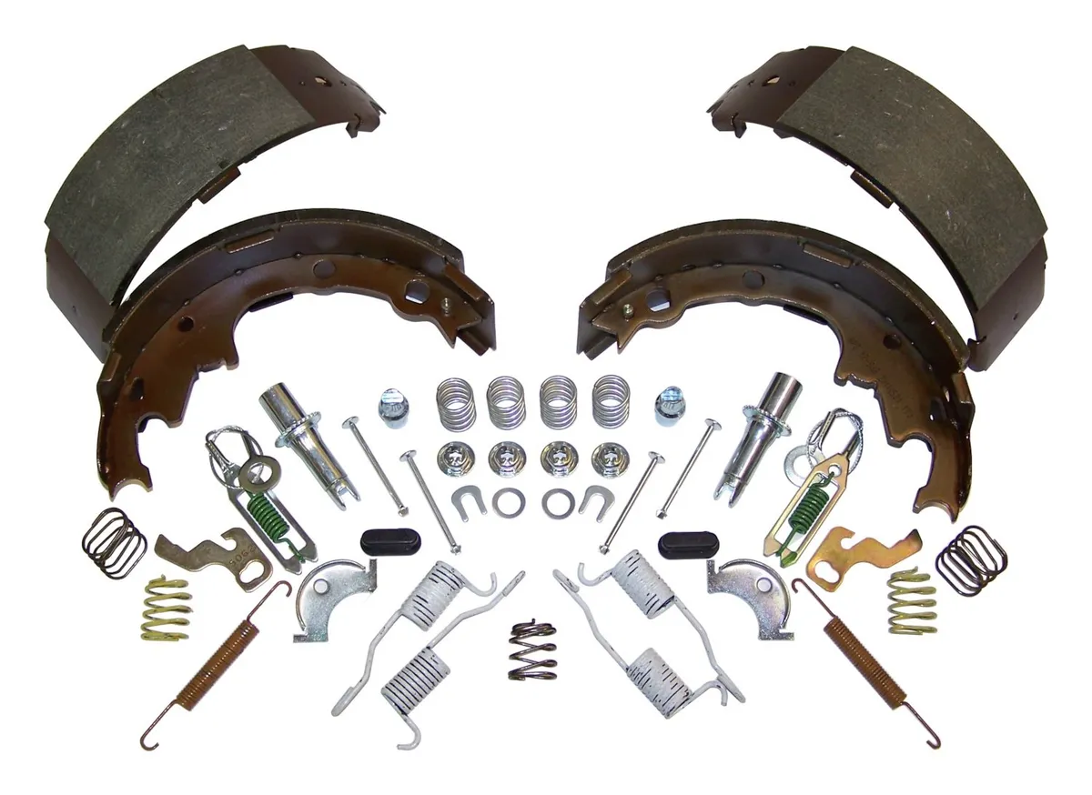 1990-2000 Cherokee XJ thru 3/9/2000; w/ 9in x 2-1/2in Brakes; Kit Includes: Shoes Lining Set and Hardware Kit 1990-1992 Comanche MJ w/ 9in x 2-1/2in Brakes; Kit Includes: Shoes Lining Set and Hardware Kit 1990-1995 Wrangler YJ w/ 9in x 2-1/2in Brake product image