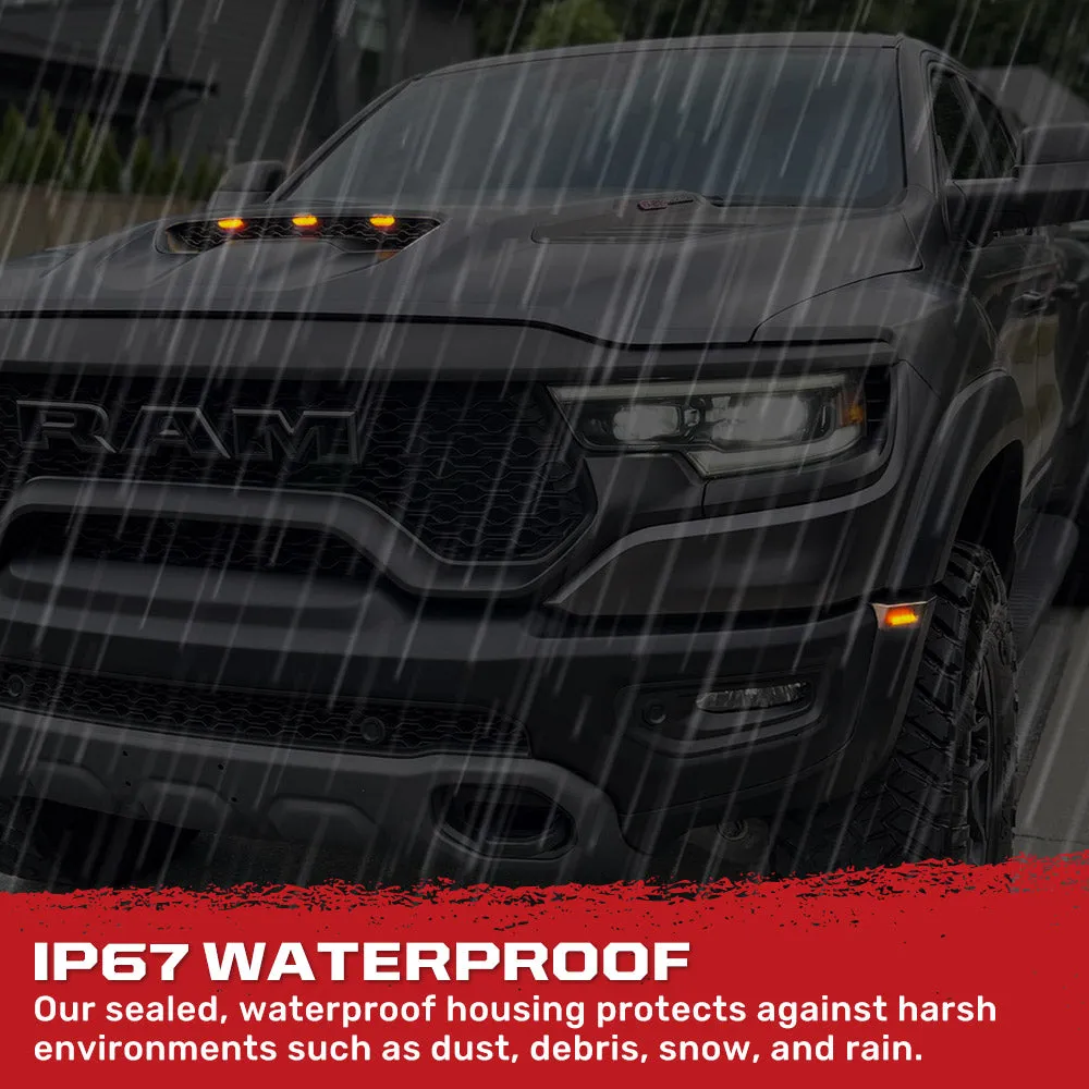 Dodge 21-25 RAM 1500 Trx 7-Pc Fender & Hood Light Kit Smoked Lens White or Amber LED Running Lights w/ Startup Light Sequence - Multiple Options product image