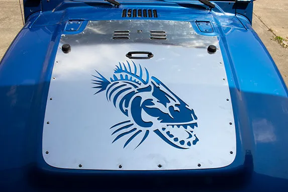 199702 Wrangler Fishbone TJ Hood Louver (9702) Black Black Powder Coat product image