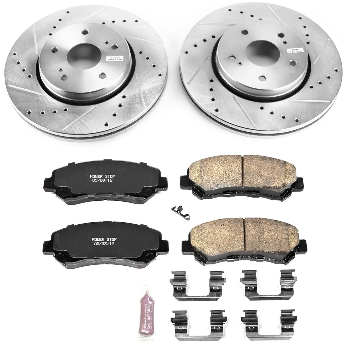Z23 Evolution Sport Upgrade Kit: Drilled/Slotted Rotors; Carbon-Fiber Ceramic Pads W/Hardware product image