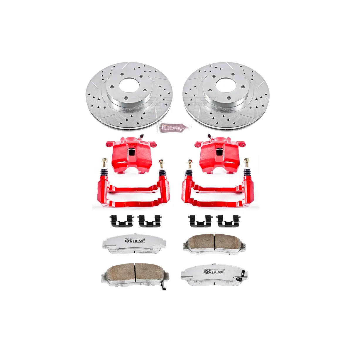 Z26 Street Warrior Upgrade Kit: Drilled/Slotted Rotors; Carbon-Fiber Ceramic Pads; Powder Coated Calipers product image