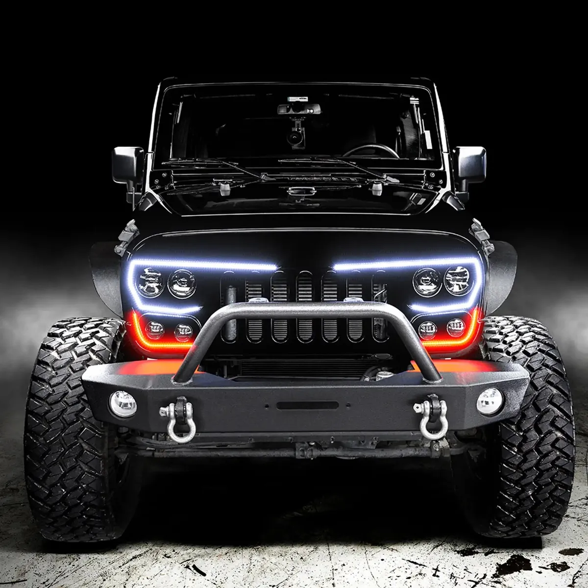 2007-2017 Jeep Wrangler JK Vector Pro Series II Full LED Grill - Integrated Headlights & DRL product image