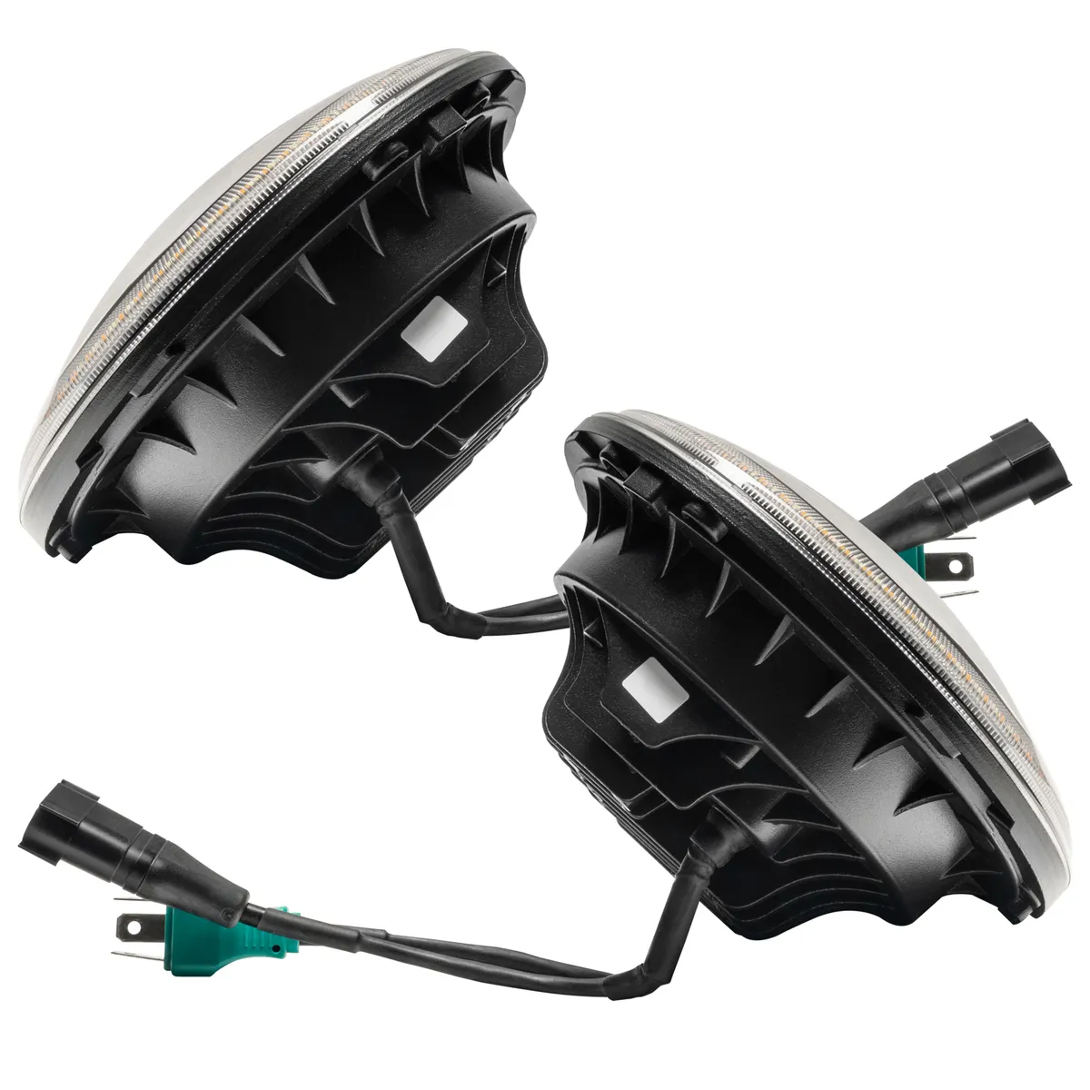 2007-2018 Jeep Wrangler JK Switchback LED Halo Headlights- DRL and Turn Signal product image