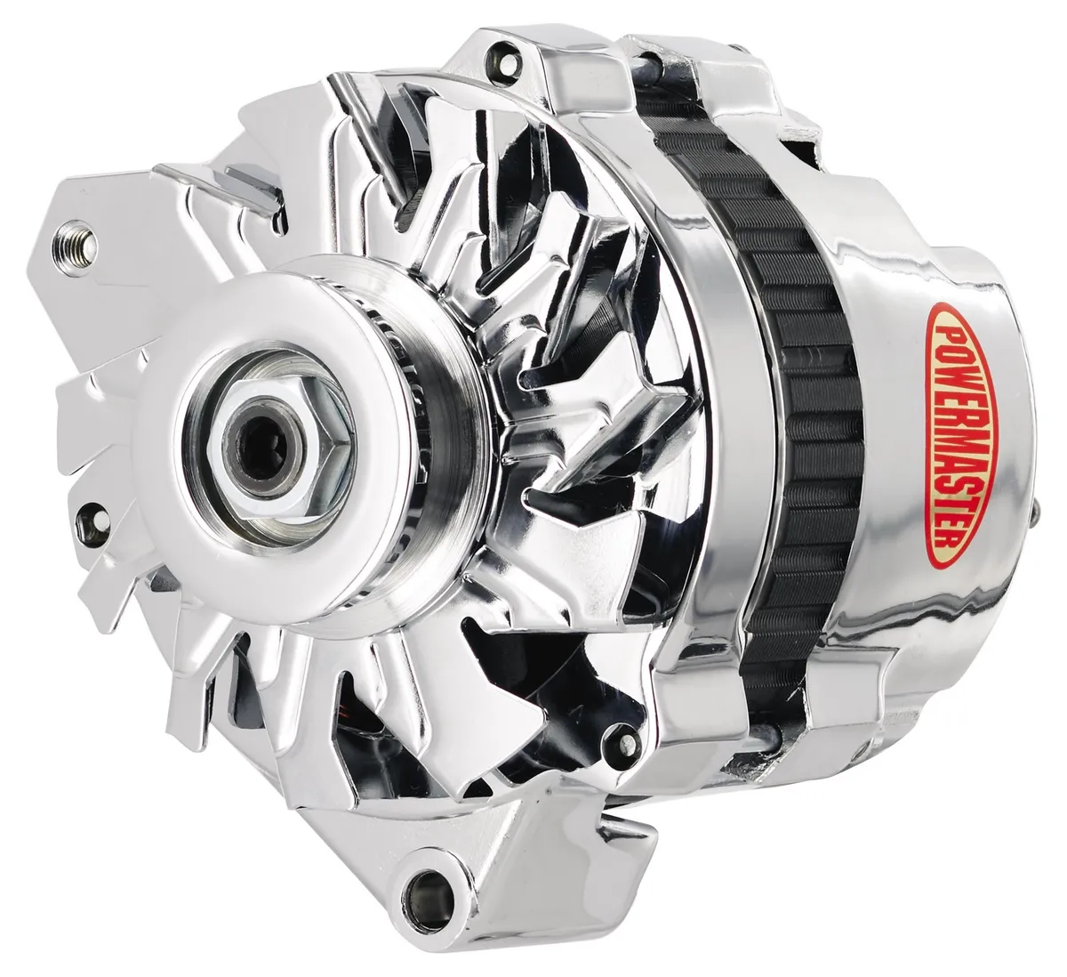 Alternator; CS130; Offset Left; Rear Battery Post; 140 Amp; 95 Idle; 1 Groove V Type Pulley; Chrome; product image