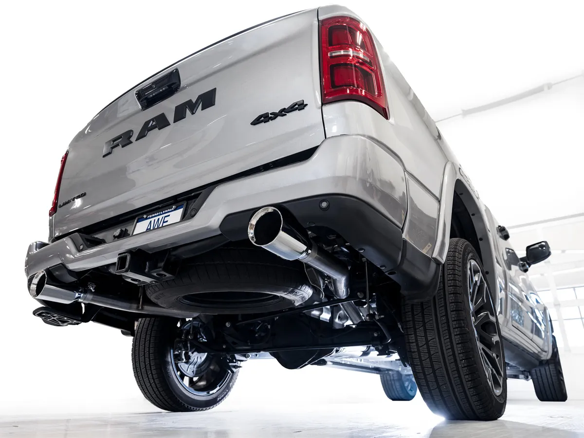 AWE 0FG Catback Exhaust for 2025 RAM 1500 3.0TT Standard and High Output - Chrome Silver Tips - 3015-32530 product image