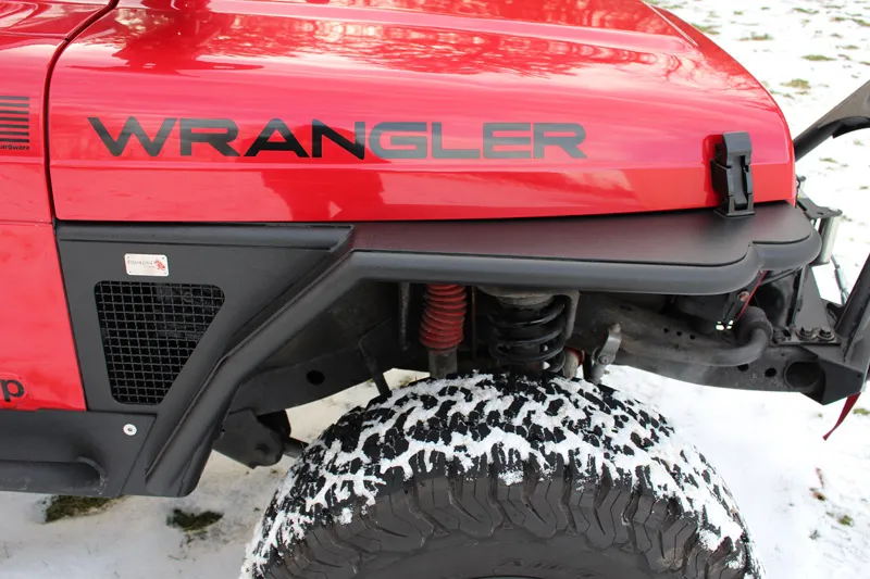 Jeep TJ Tube Fenders Front 3 Inch Flare 97-06 Wrangler TJ Steel Black Textured Powdercoat Fishbone Offroad product image