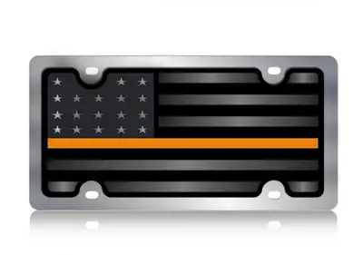 Eurosport Daytona Blacked Out USA Flag w Red Opaque Stripe ss Plate
