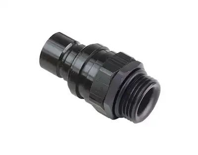 jiffytite Q/R #6 Male O-Ring Boss Plug Valved Black