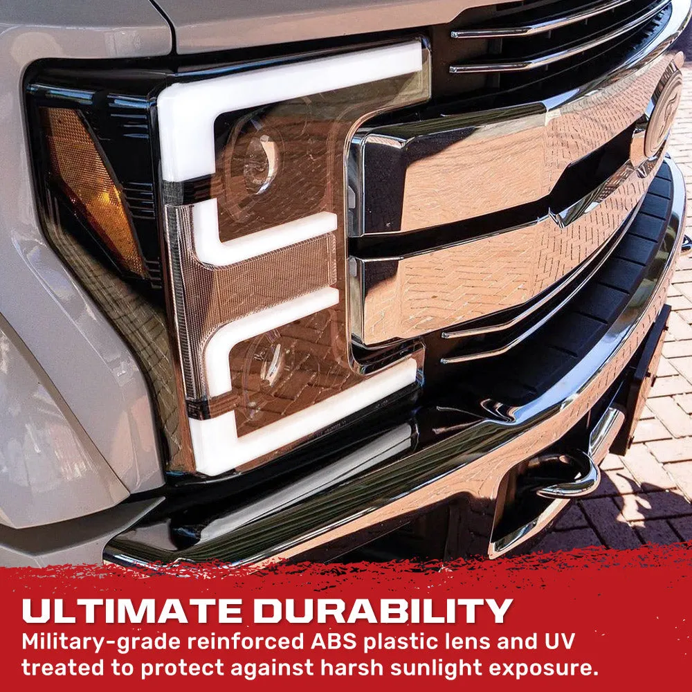 Ford Superduty 17-19 F250f350f450f550 Projector Headlights w Ultra High Power Smooth White Oled DRL And High Power a product image