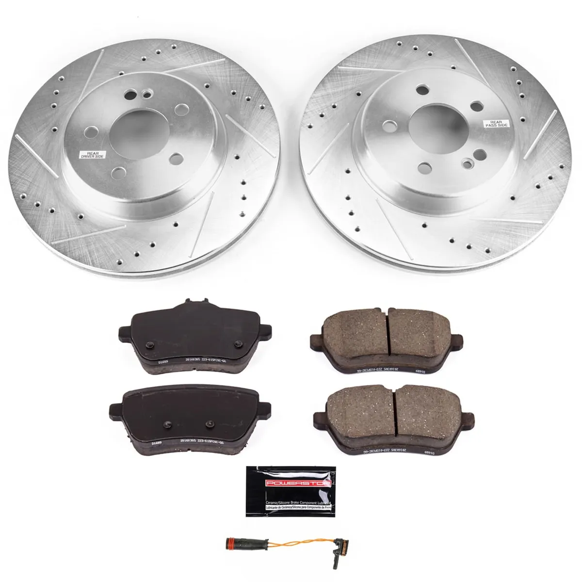 Z23 Evolution Sport Upgrade Kit: Drilled/Slotted Rotors; Carbon-Fiber Ceramic Pads W/Hardware; Pad Sensors product image
