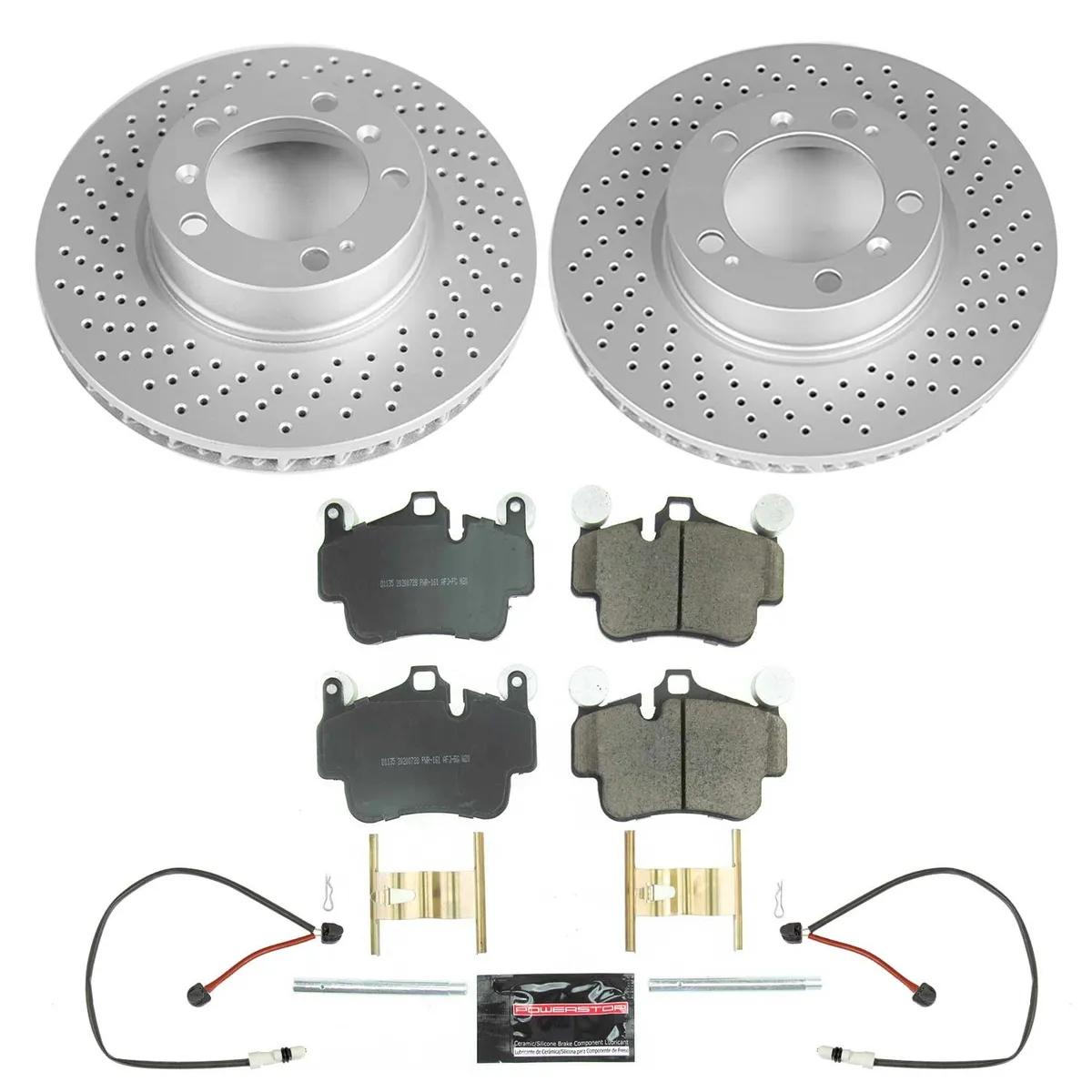 Z23 Sport Geomet Coated Rotor Kit For European Vehicles: Genuine Geomet Fully Coated Rotors; Carbon-Fiber Ceramic Pads W/Hardware; Pad Sensors product image